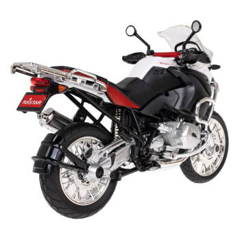 Motocykl BMW R 1200 GS biały RASTAR model 1:9 Metalowa karoseria